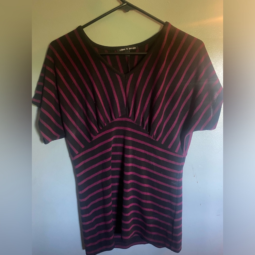 Black and pink stripped top